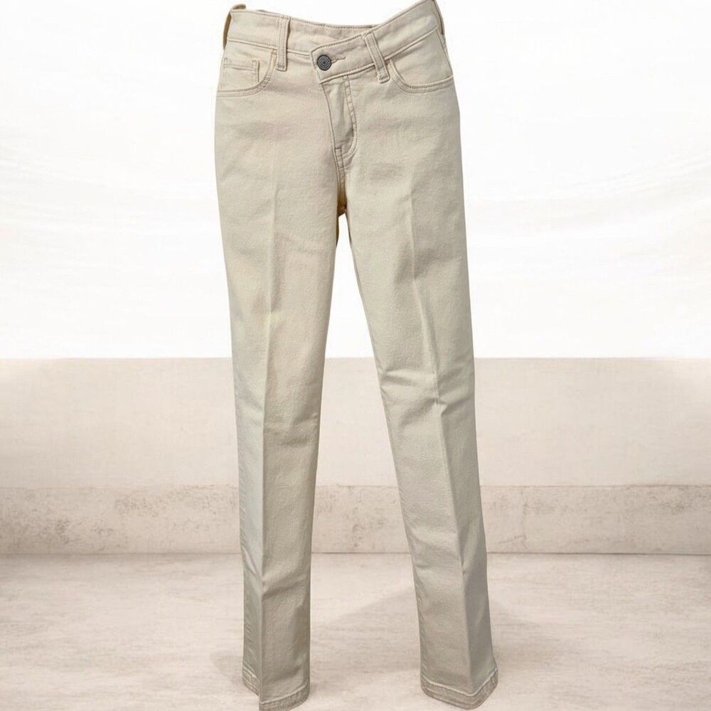 Buckle Willow & Root Sz 24 Waist Everyday Jean Asymmetric Crossover Button Cream